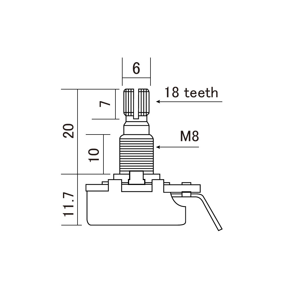 Alpha ALP-250B ポット寸法画像