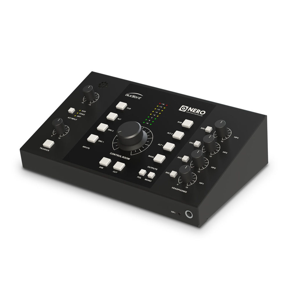 Audient（オーディエント） NERO（ネロ） デスクトップモニターコントローラー 斜め・全体像