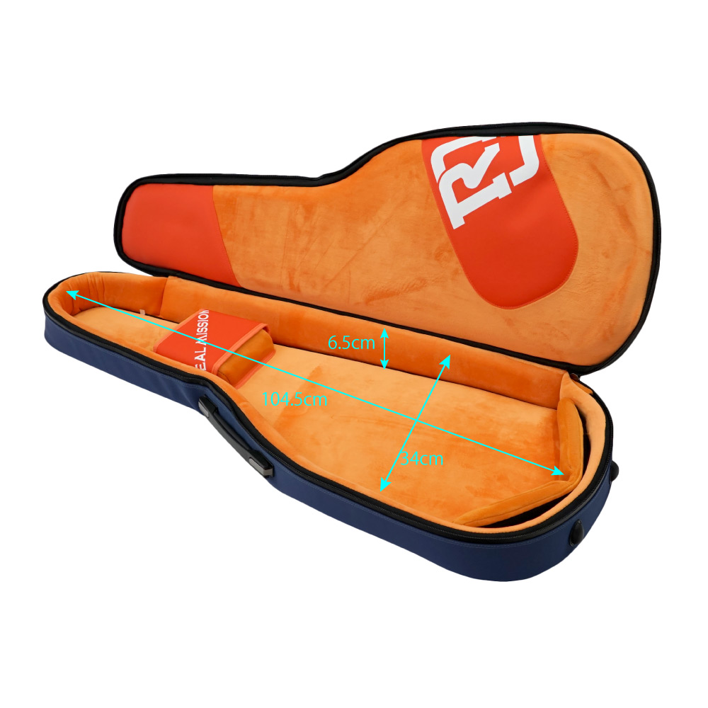 REAL MISSION Venus 08-E Blue 防水 エレキギターケース ケースの中の寸法画像