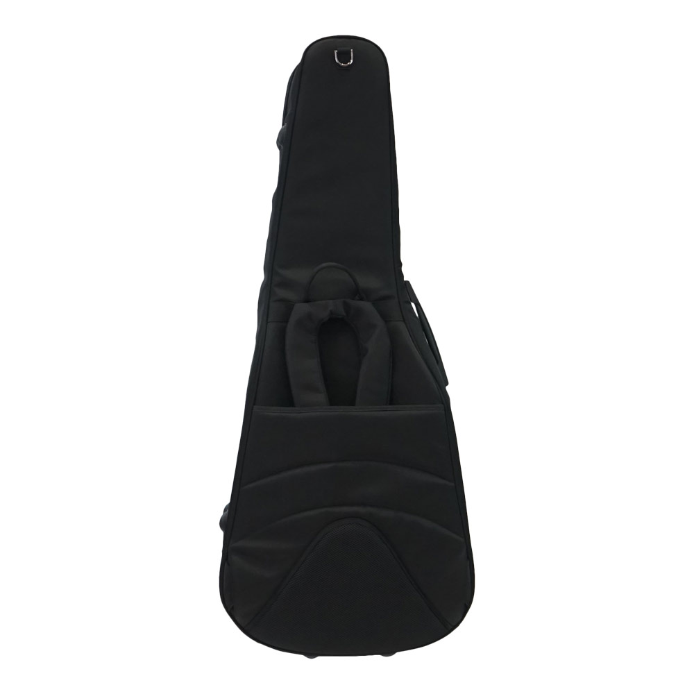 REAL MISSION(リアルミッション) Venus07-D Black 防水 アコースティックギター ケース・ギグケース・アコギケース 背面・全体像・リュックストラップを収納した状態