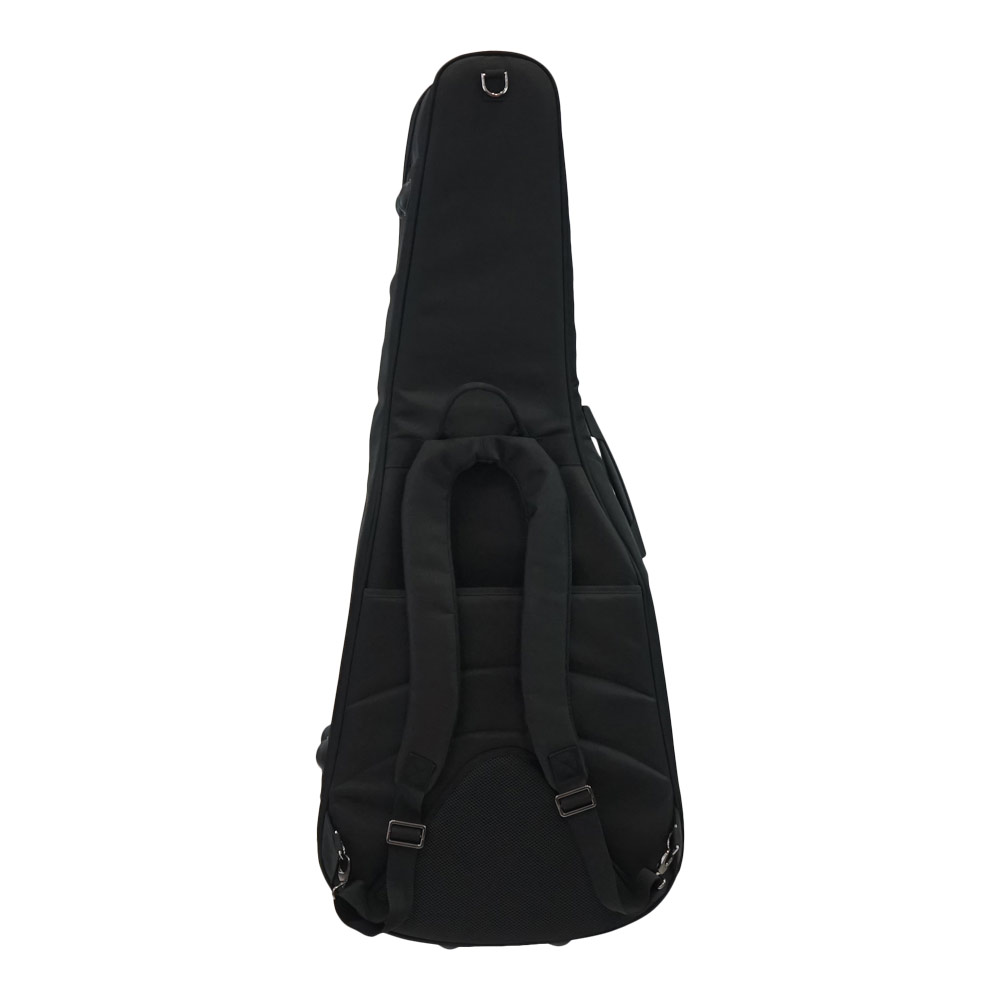 REAL MISSION(リアルミッション) Venus07-D Black 防水 アコースティックギター ケース・ギグケース・アコギケース 背面・全体像・リュックスタイルにも対応するストラップを装備