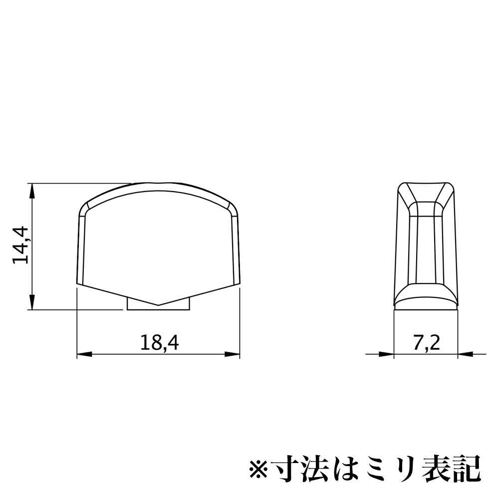 SCHALLER Small Metal Button M6 BC 1set ギター用ペグ ツマミ 6個セット 寸法画像