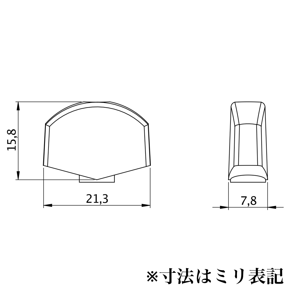 SCHALLER Large Metal Button M6 CH 1set ギター用ペグ ツマミ 6個セット 寸法画像