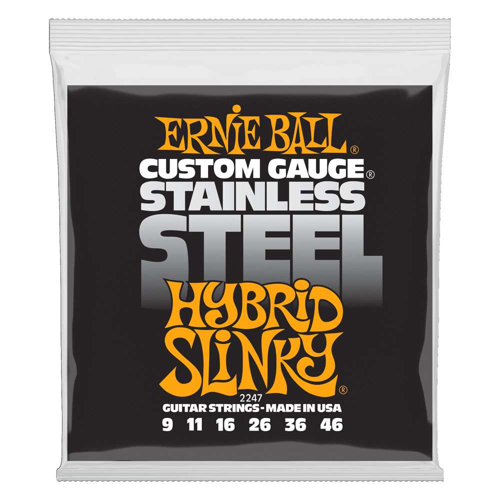 ERNIE BALL 2247 Hybrid Slinky Stainless Steel Wound 9-46 Gauge エレキギター弦
