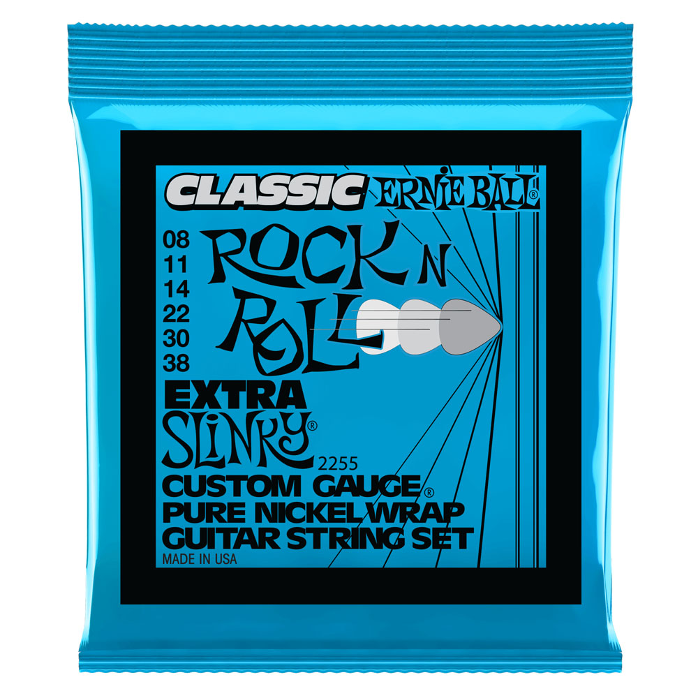ERNIE BALL 2255 Extra Slinky Classic Rock n Roll Pure Nickel Wrap 8-38 Gauge エレキギター弦