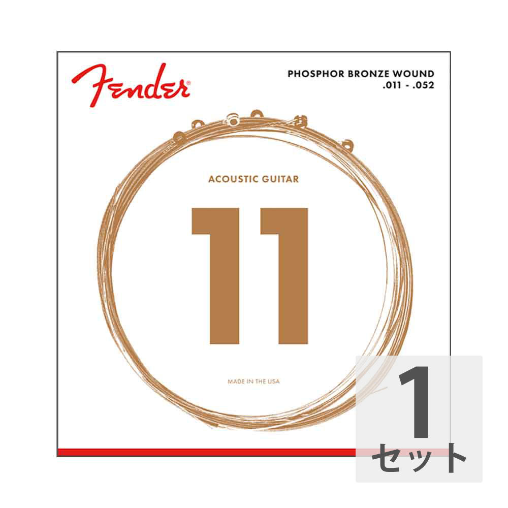 Fender Phosphor Bronze Acoustic Guitar Strings Ball End 60CL .011-.052 Gauges アコースティックギター弦