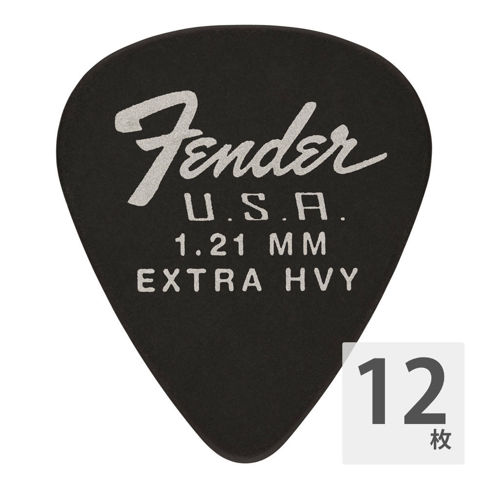 Fender 351 Dura-Tone 1.21mm BLK ギターピック 12枚入り