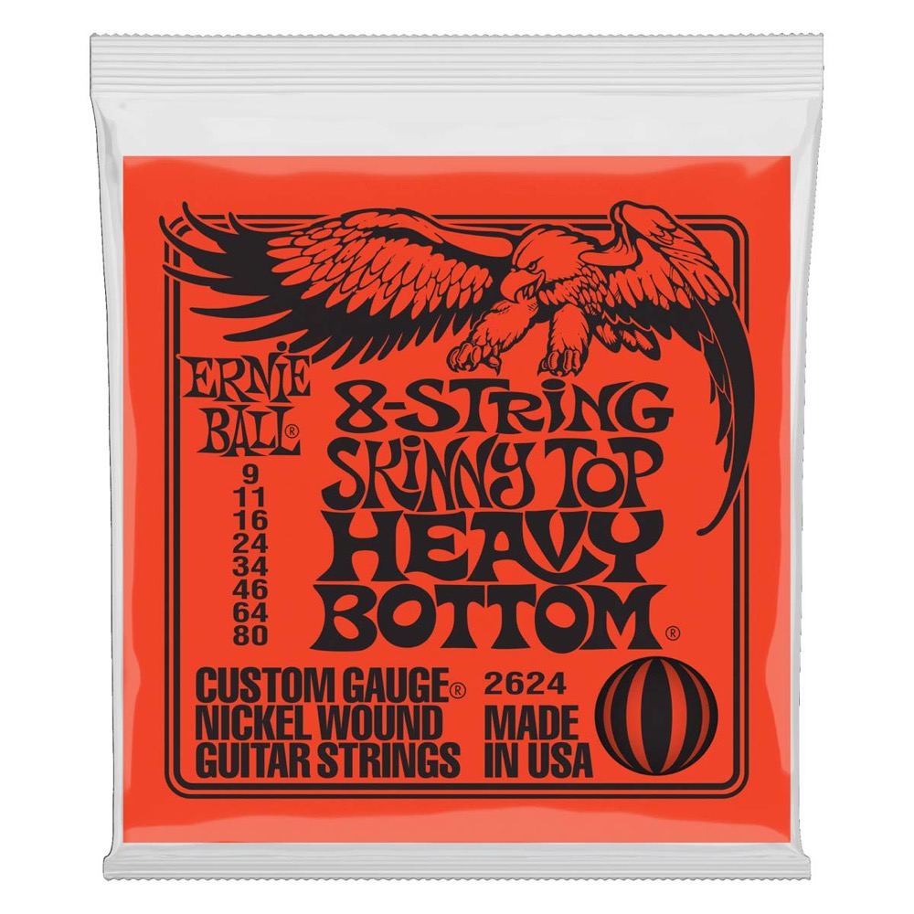 ERNIE BALL 2624 Skinny Top Heavy Bottom Slinky 9-80 Gauge 8弦エレキギター弦