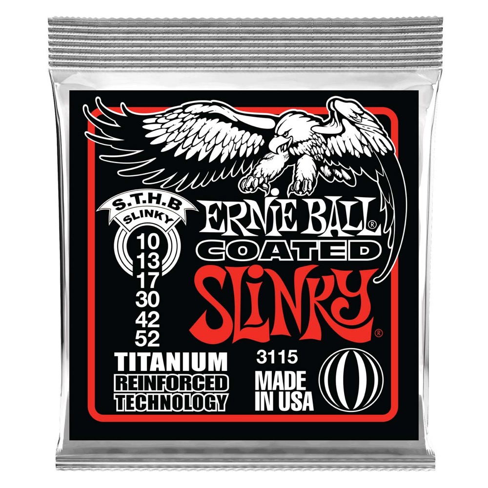 ERNIE BALL 3115 Skinny Top/ Heavy Bottom Slinky Coated Titanium RPS 10-52 Gauge エレキギター弦