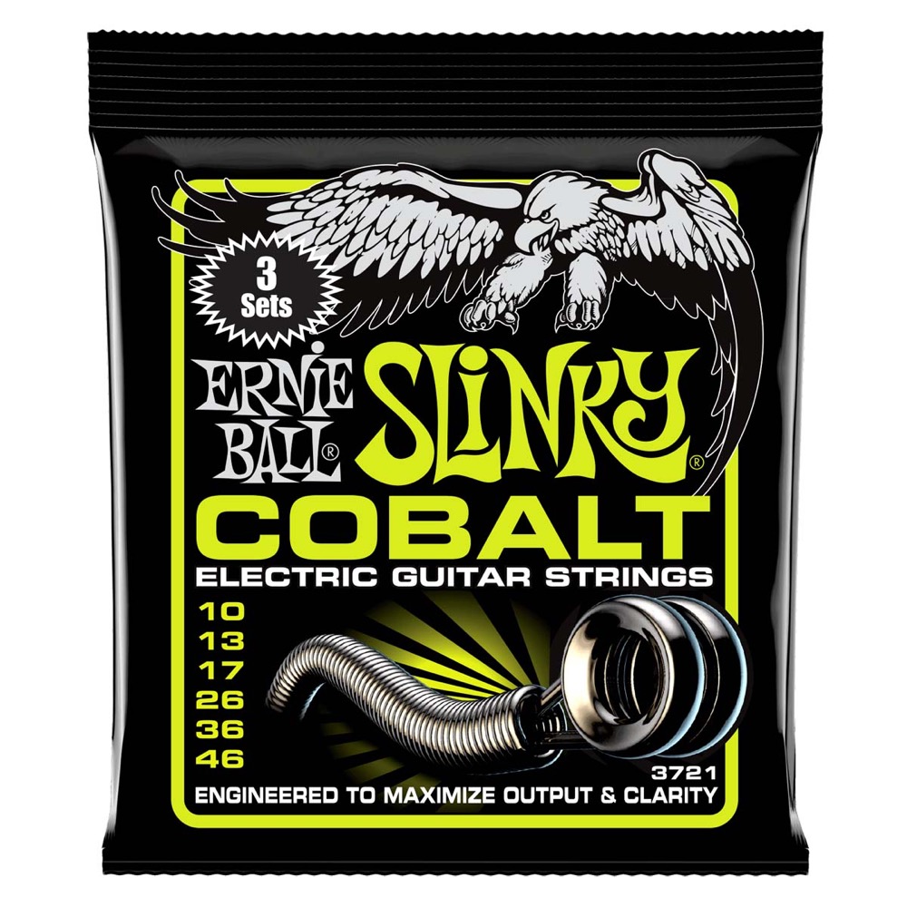 ERNIE BALL 3721 Regular Slinky Cobalt 3 Pack 10-46 Gauge エレキギター弦