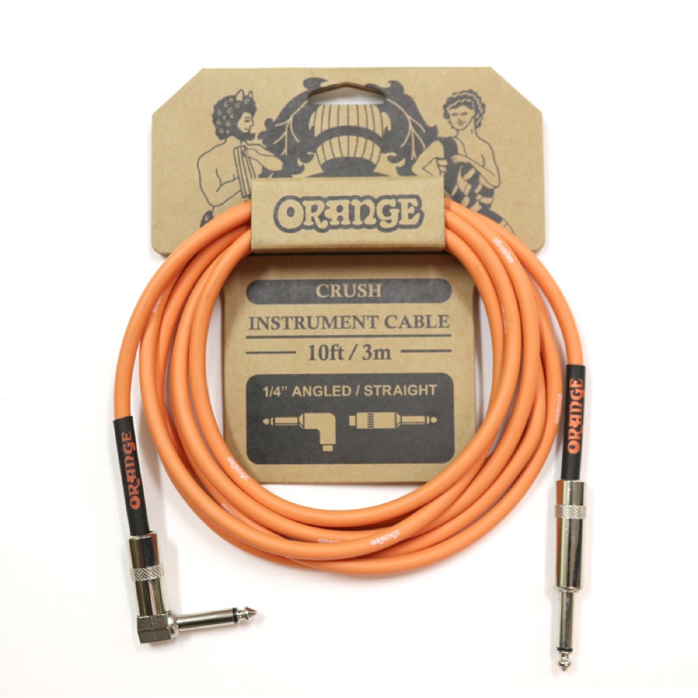 ORANGE CRUSH Instrument Cable 10ft 3m 1/4" Angled Straight CA035 ギターケーブル