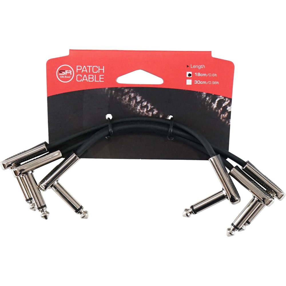 Silk Road PR-02N-0.6FT 3PC フラットパッチケーブル 18cm 3本パック パッケージ画像