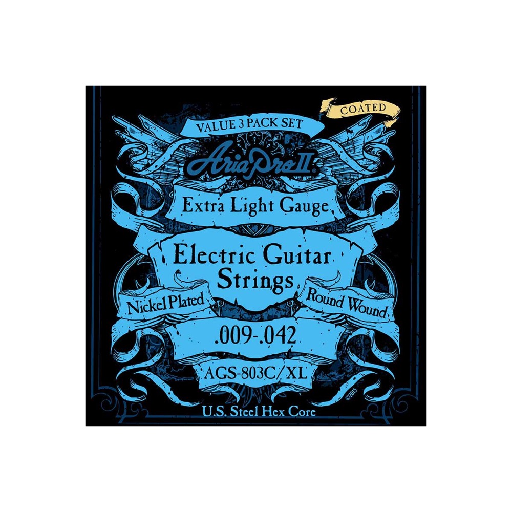 AriaProII AGS-803C/XL エレキギター弦 3セットパック