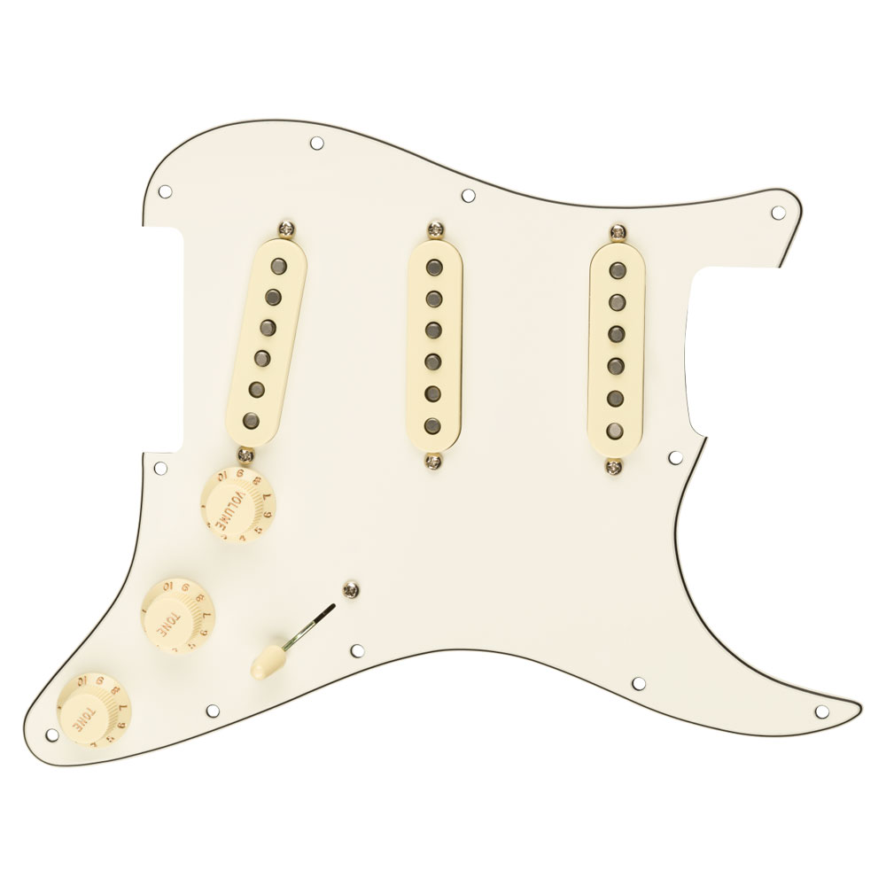 Fender Pre-Wired Strat Pickguard Original ’57/’62 SSS Parchment 配線済み ピックアップセット
