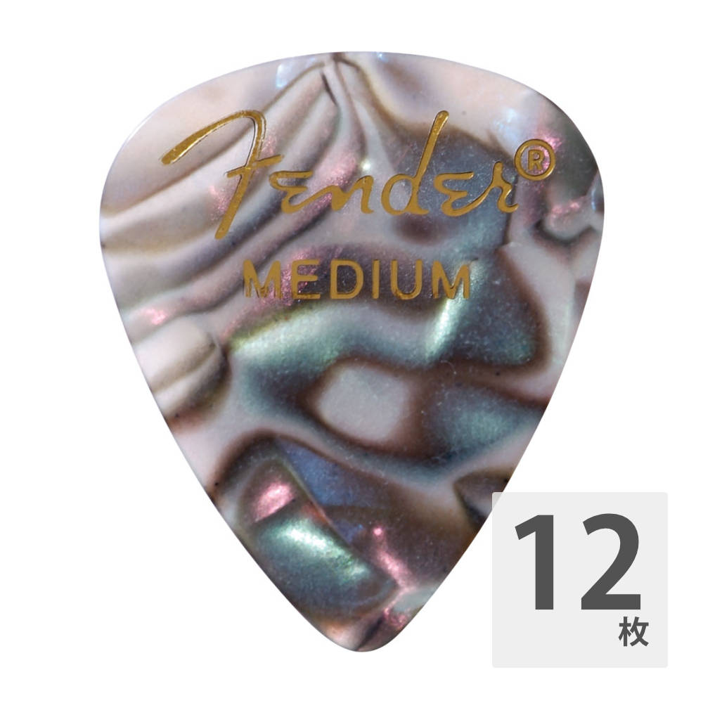 Fender 351 Shape Abalone Medium ギターピック 12枚入り