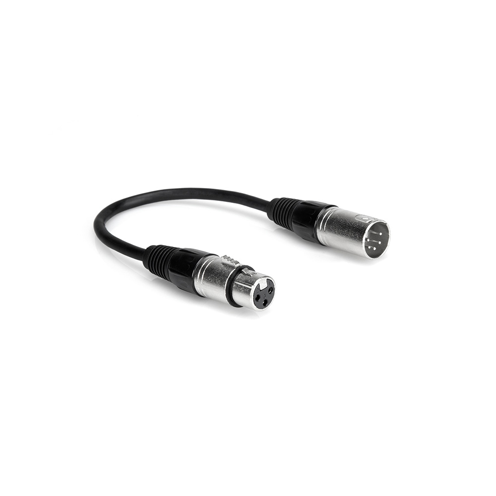 Hosa DMX-106 15cm XLR3ピンメス-XLR5ピンオス DMX変換ケーブル