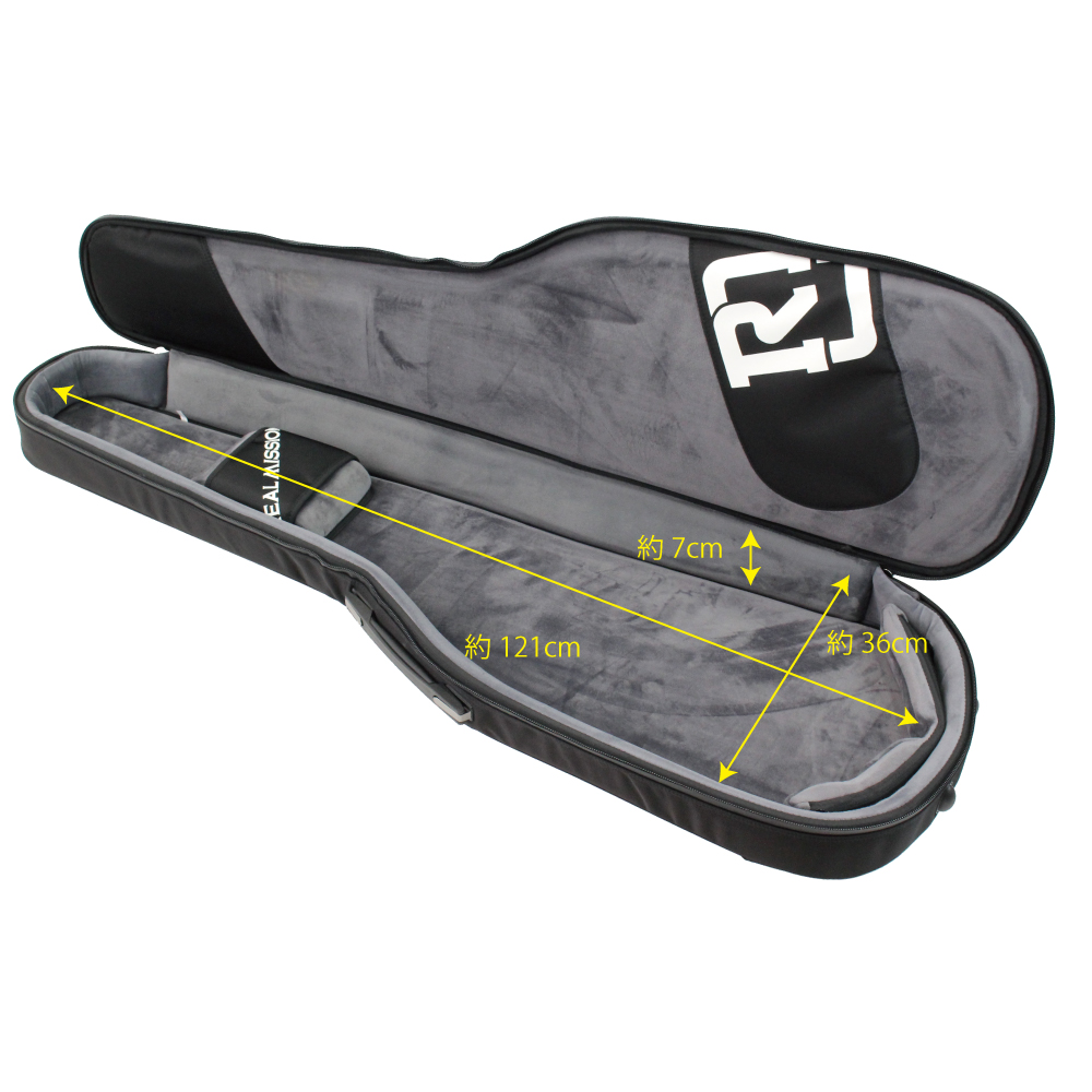 REAL MISSION(リアルミッション) Iris06-B 防水 エレキベースケース・ギグケース 内部全体像・内寸・サイズ詳細