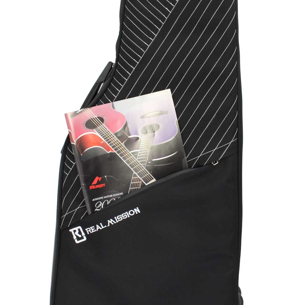 REAL MISSION(リアルミッション) Iris06-B 防水 エレキベースケース・ギグケース ポケットにはA4サイズの楽譜なども収納可能