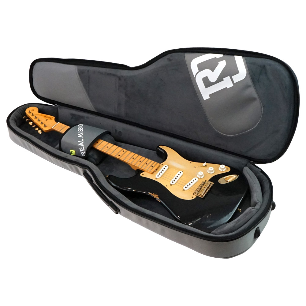 REAL MISSION（リアルミッション） Venus01-E Gray/Beige 防水 エレキギターケース・ギグケース ストラトキャスターを収納した例