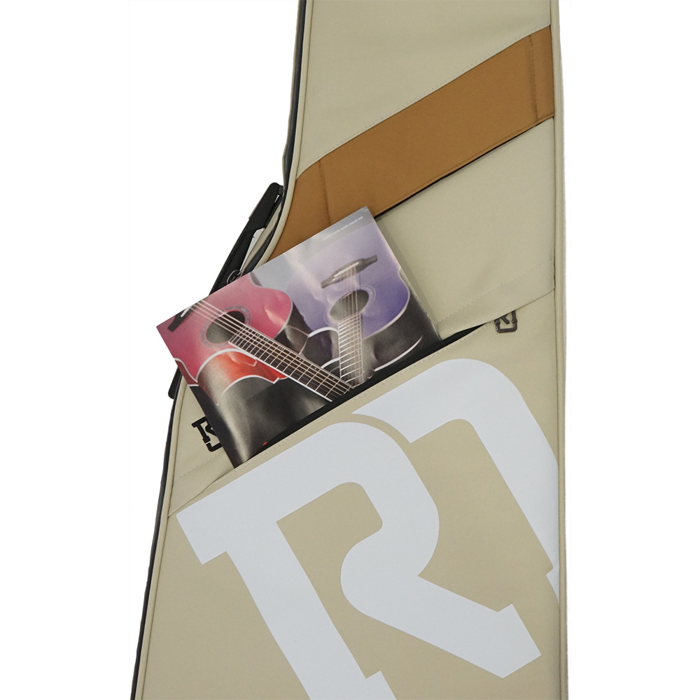 REAL MISSION(リアルミッション) Venus02-B Cream 防水 エレキベースケース・ギグケース 小物収納用のポケットを装備、A4サイズの楽譜なども収納可能