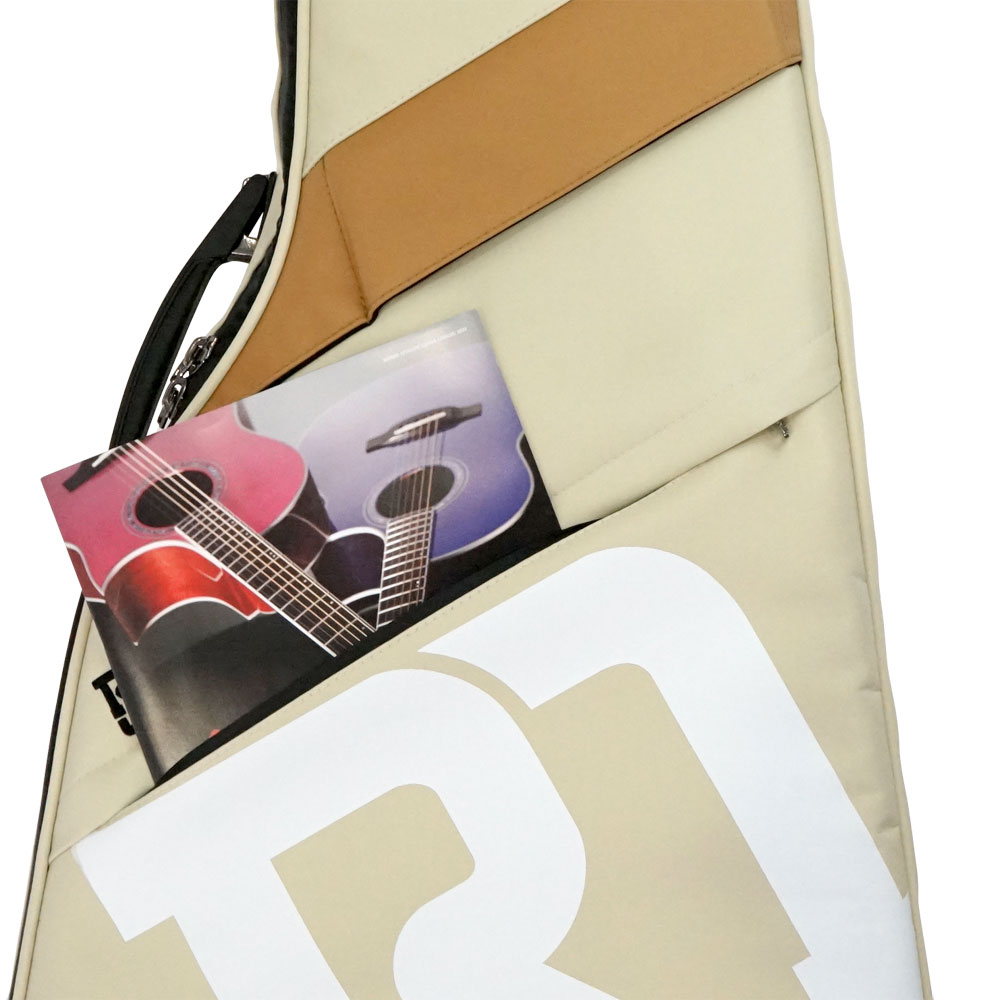 REAL MISSION（リアルミッション） Venus02-D Cream 防水 アコースティックギターケース・ギグケース・アコギケース 小物収納用のポケットを装備、A4サイズの楽譜なども収納可能