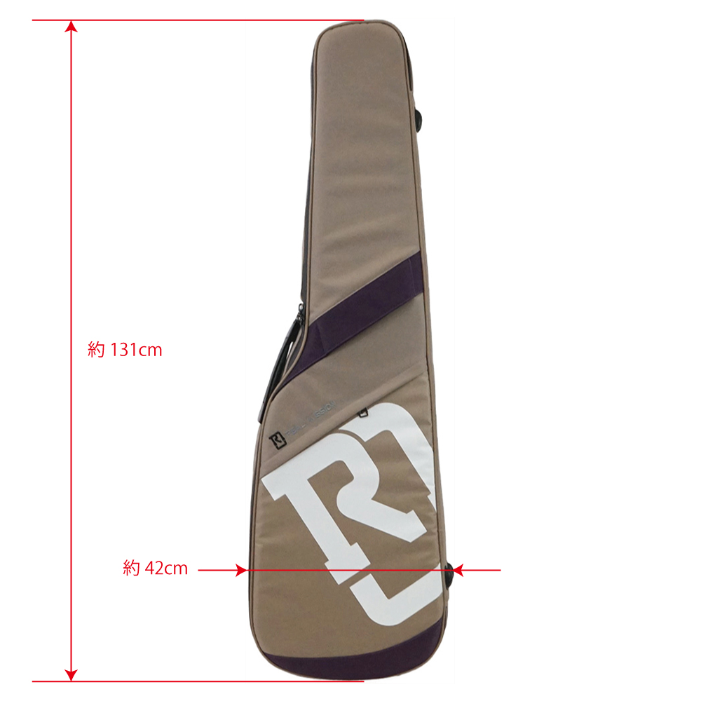 REAL MISSION(リアルミッション) Venus04-B Beige/Purple 防水 エレキベースケース・ギグケース 外寸・サイズ詳細