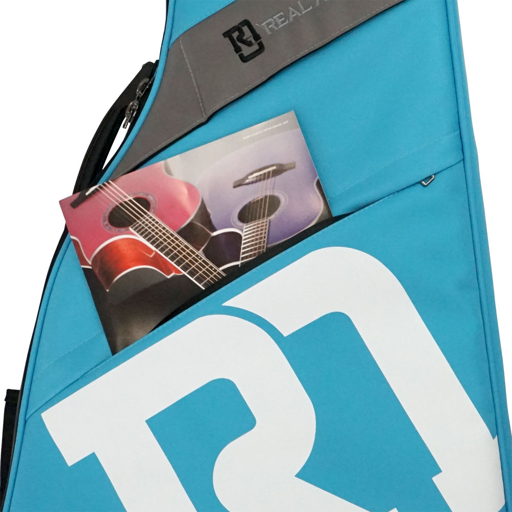REAL MISSION（リアルミッション） Venus05-D Light blue 防水 アコースティックギターケース・ギグケース・アコギケース 小物収納用のポケットを装備、A4サイズの楽譜なども収納可能