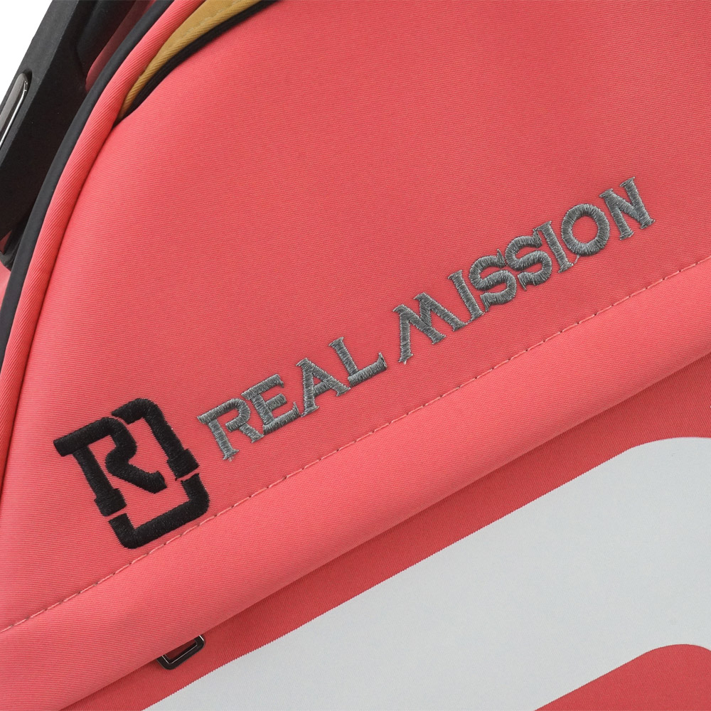 REAL MISSION（リアルミッション） Venus06-E Pink 防水 エレキギターケース・ギグケース 生地表面の質感・刺繍ロゴ