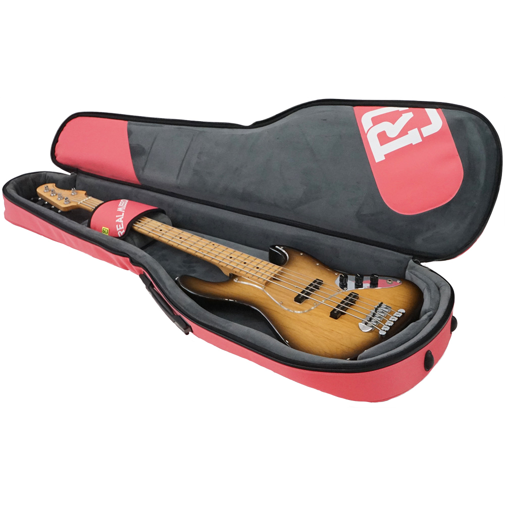 REAL MISSION(リアルミッション) Venus06-B Pink 防水 エレキベースケース・ギグケース ジャズベースタイプを収納した例