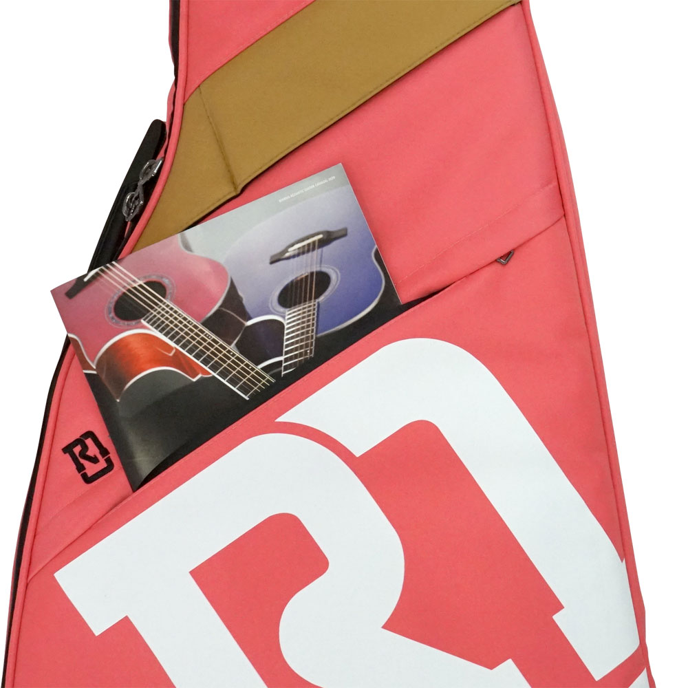 REAL MISSION（リアルミッション） Venus06-D Pink 防水 アコースティックギターケース・ギグケース・アコギケース 小物収納用のポケットを装備、A4サイズの楽譜なども収納可能