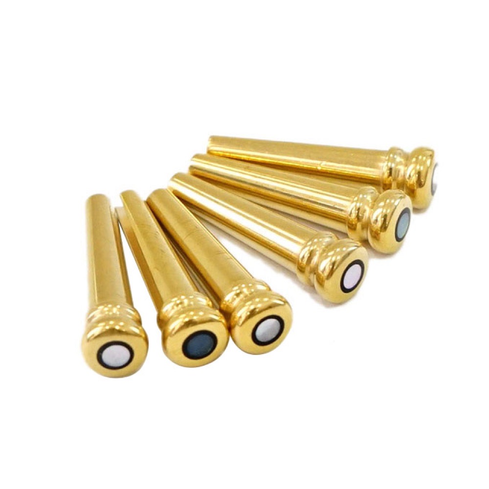 John Pearse JP-BTP Brass with Ebonite and Pearl French Eye King Pins ブリッジピン エンドピン セット