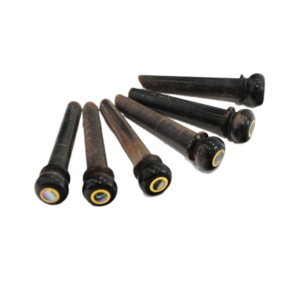 John Pearse JP-BHBP-BA Horn ６ Pin SET w/BRASS/ABALONE FrenchEye ブリッジピン セット