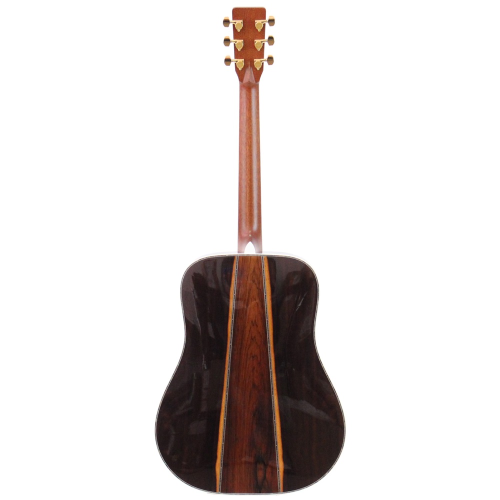 K.YAIRI YW-1000HQ N アコースティックギター ハードケース付き 背面全体の画像