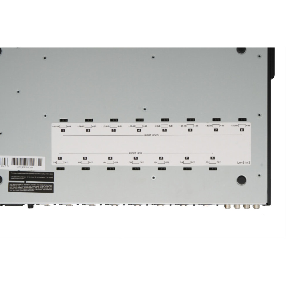 TASCAM（タスカム） LA-81MKII バランス アンバランス ラインコンバーター 底面にはバランス規定入力レベル（4dBu/-20dBu）切り換えスイッチ装備