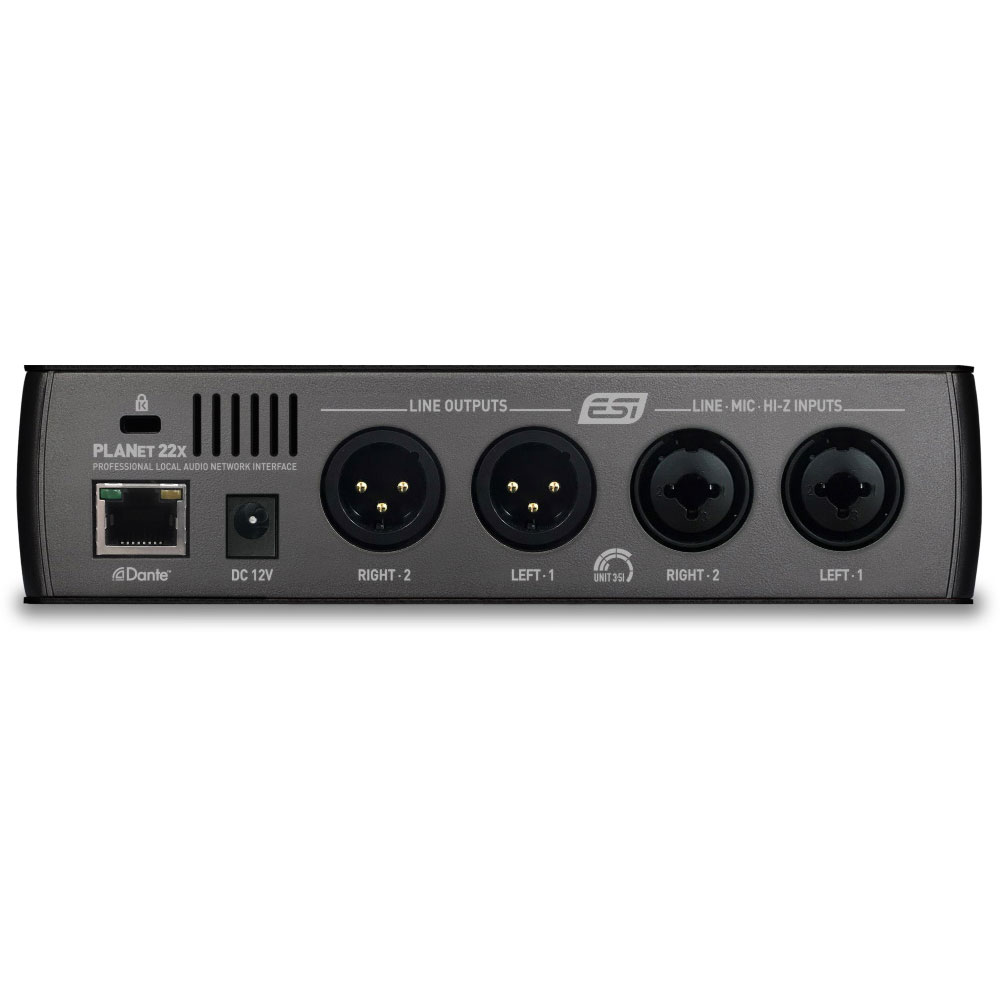 ESI planet 22x Danteオーディオインターフェース 入出力端子
