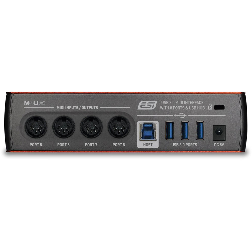 ESI M4U eX USB3.0 MIDIインターフェース バックパネル