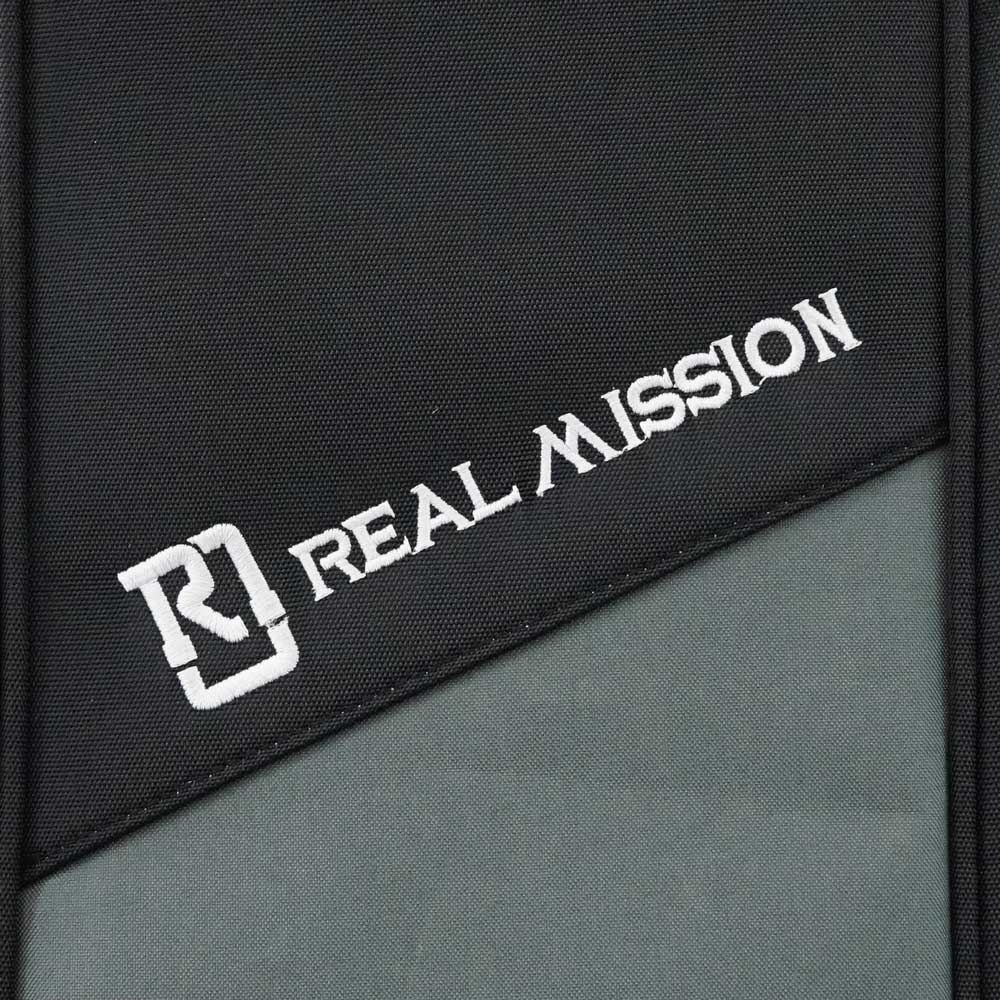 REAL MISSION Emily02-D BK/GRAY/BLACK アコースティックギターケース ロゴ刺繍