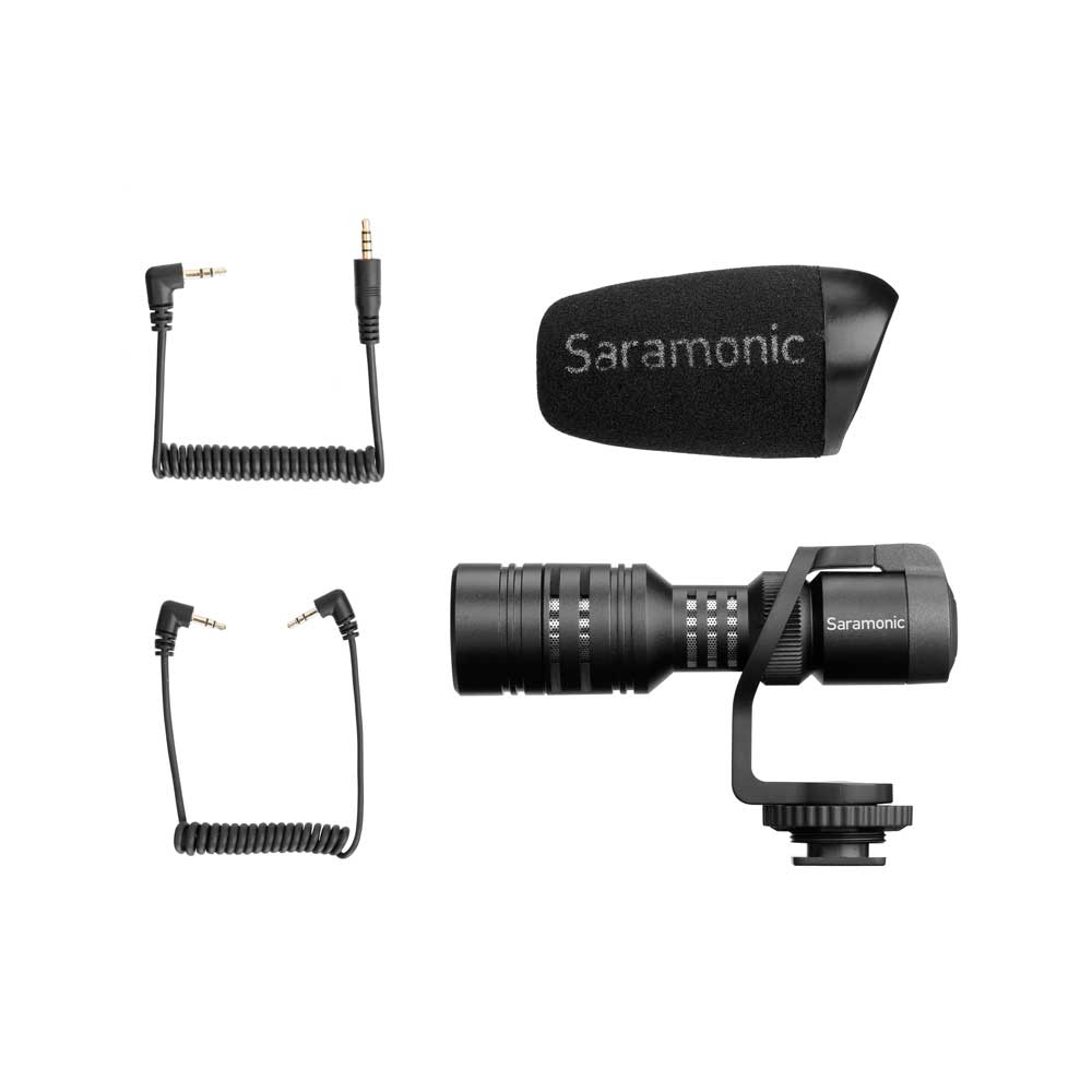 Saramonic Vmic Mini デジタル一眼レフ ビデオカメラ スマートフォン用 コンデンサーマイク 内容品