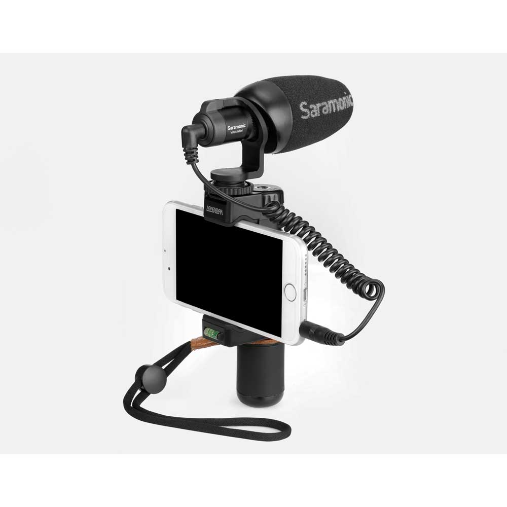 Saramonic Vmic Mini デジタル一眼レフ ビデオカメラ スマートフォン用 コンデンサーマイク スマホ取り付けイメージ