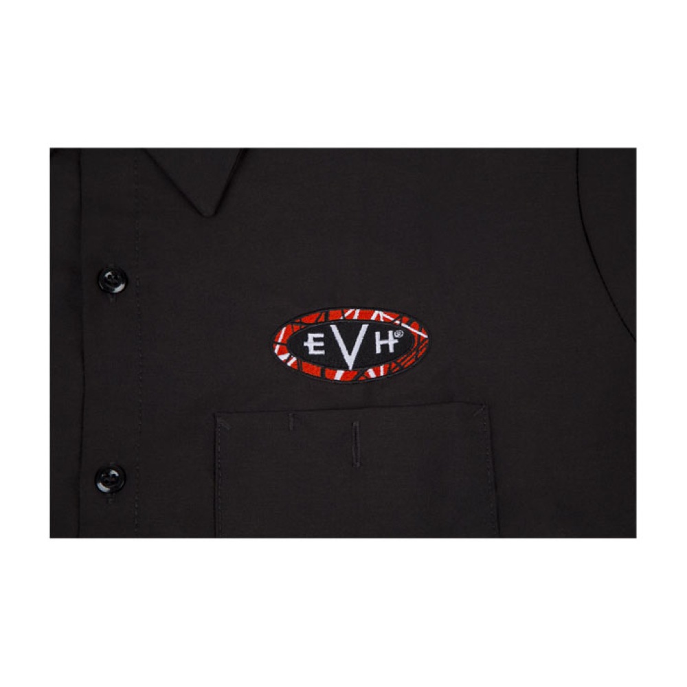 EVH Woven Shirt Black L ワークシャツ ロゴ部