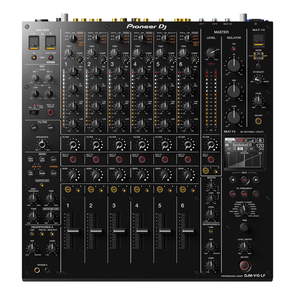 Pioneer DJ DJM-V10-LF 6channel DJ MIXER 6ch プロフェッショナルDJミキサー ロングフェーダー仕様 正面画像