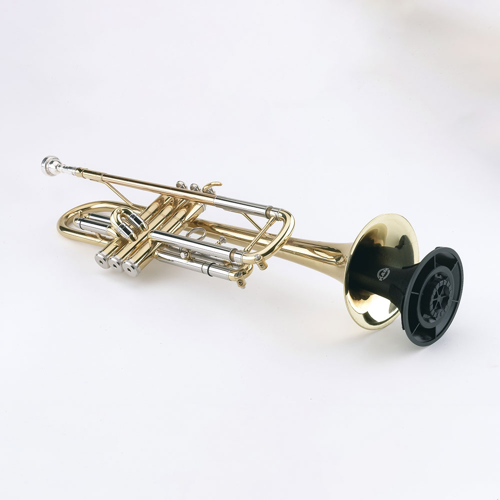 K＆M ST15213 トランペット用スタンド 5本足 収納式 スタンドユニットをベルに収納した際の画像