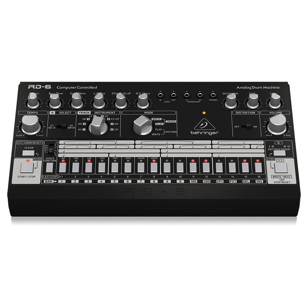 BEHRINGER RD-6-BK Rhythm Designer アナログリズムマシン ドラムマシン リズムデザイナー ベリンガー 正面画像