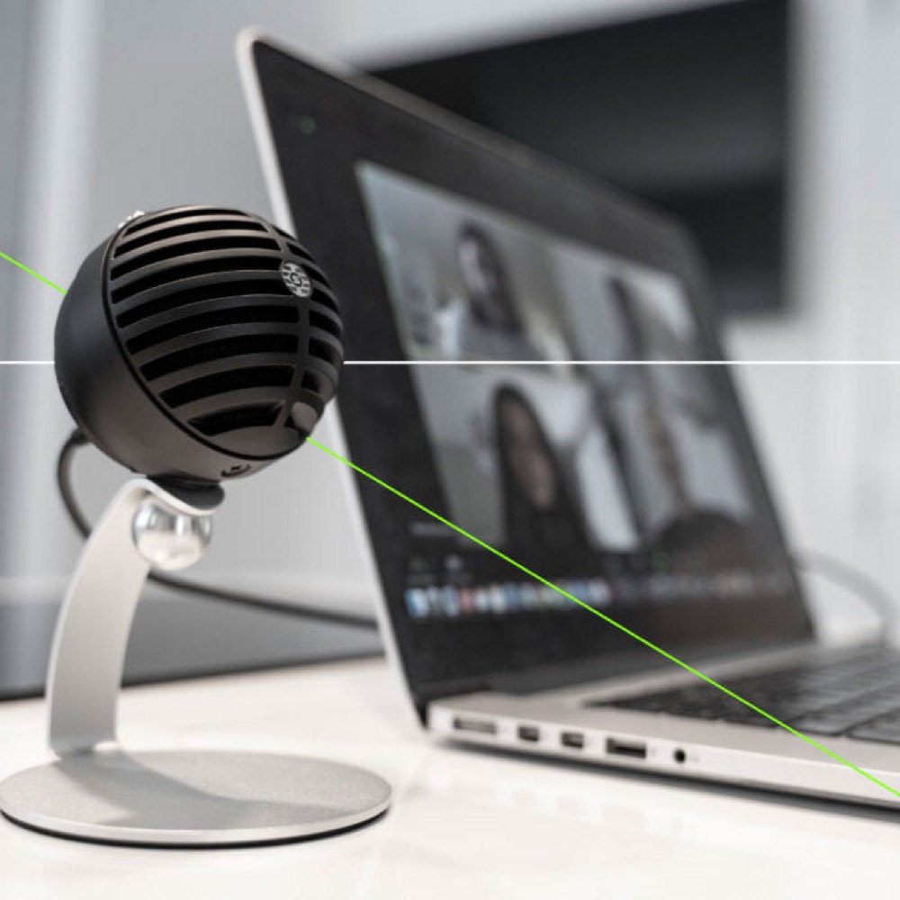 SHURE MV5C-USB-A ホーム オフィス コンデンサーマイク シュア 仰角の調整によりどのような着席姿勢でもクリアに収音