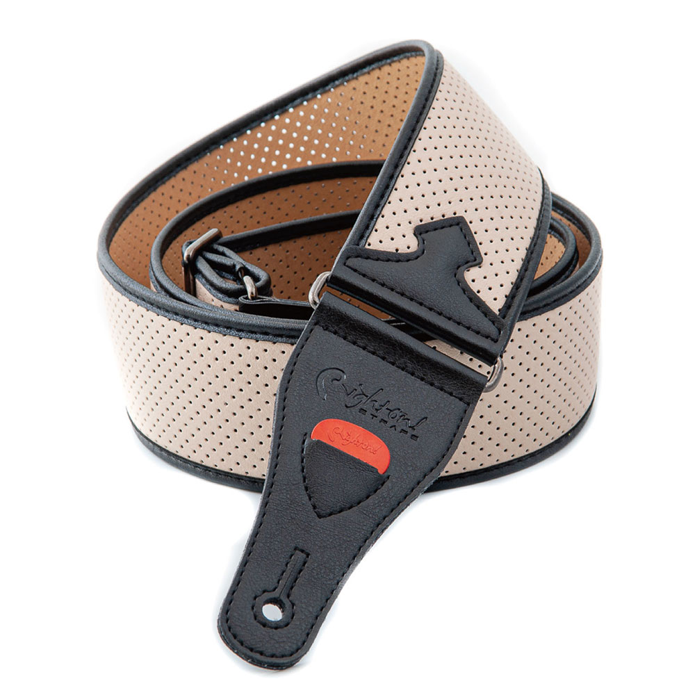 RightOn! STRAPS MONTE-CARLO Vintage White ギター・ベース用ストラップ ライトンオン 巻いた画像 ピックポケット部