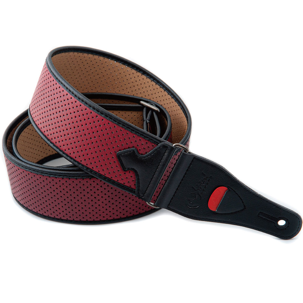 RightOn! STRAPS MONTE-CARLO Red ギター・ベース用ストラップ ライトンオン 巻いた画像