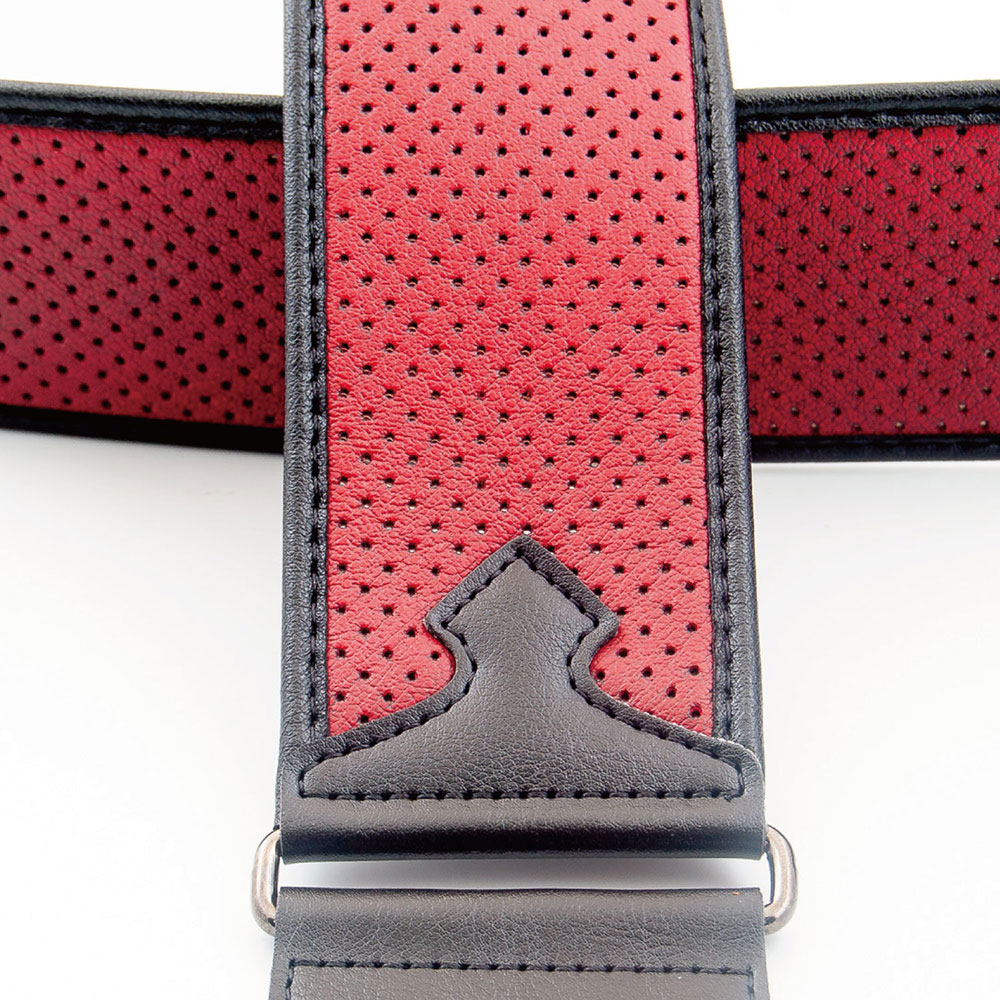 RightOn! STRAPS MONTE-CARLO Red ギター・ベース用ストラップ ライトンオン 素材 パンチング加工された合皮