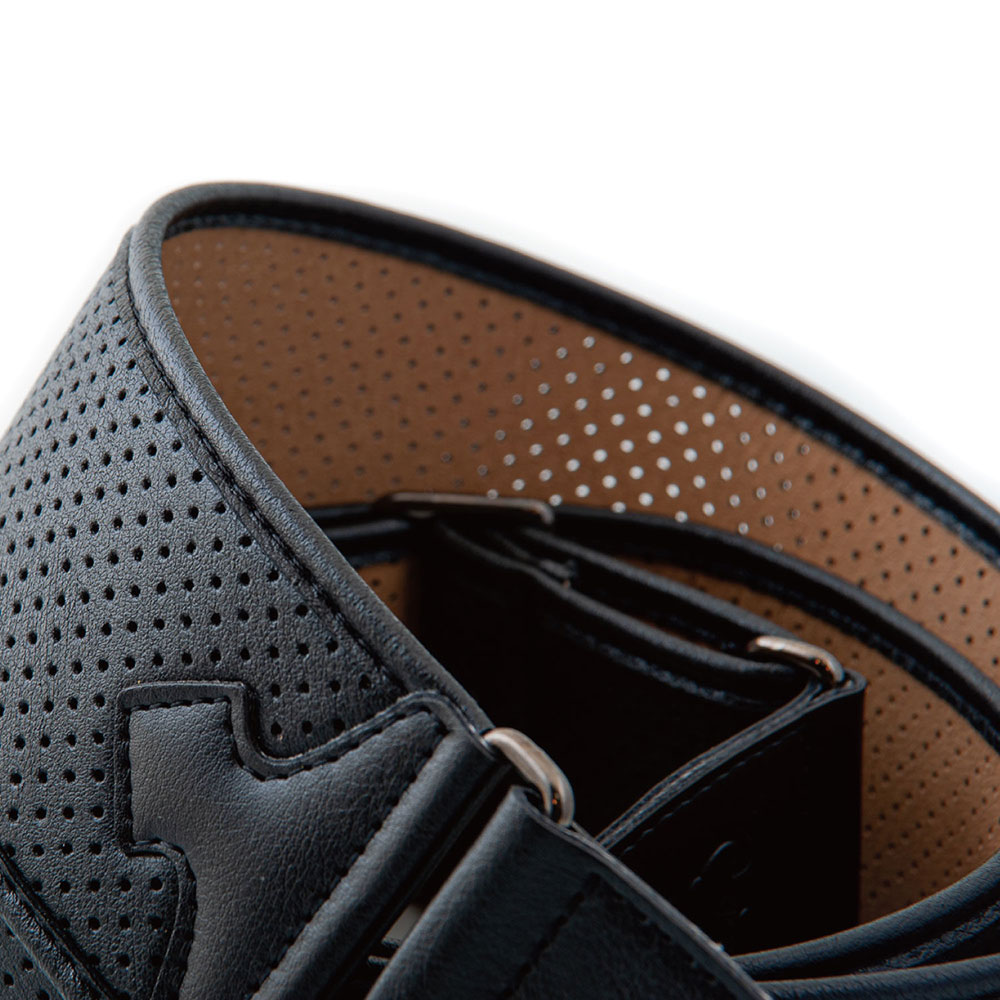 RightOn! STRAPS MONTE-CARLO Black ギター・ベース用ストラップ ライトンオン 素材 パンチング加工された合皮