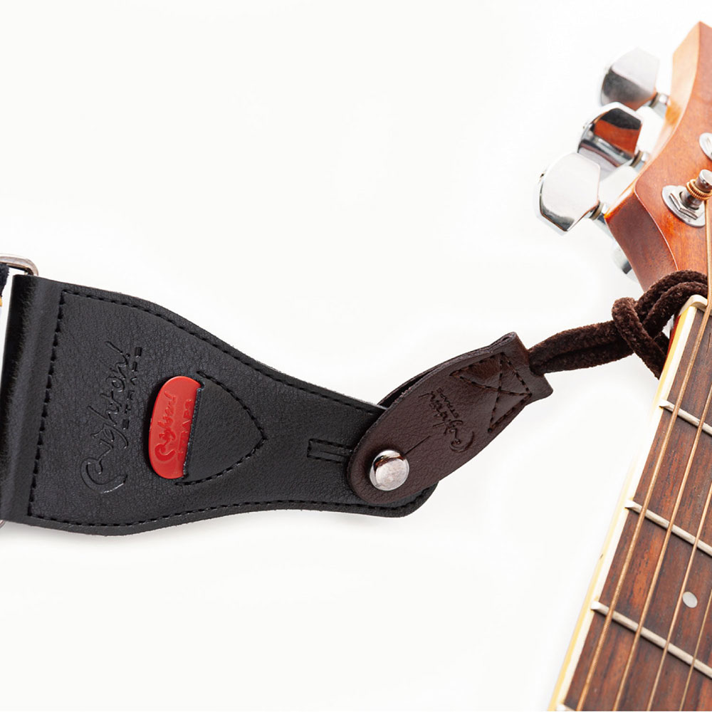 RightOn! STRAPS NECK STRAPLINK PRO Brown ストラップアダプター ヘッドストックに巻き付けストラップに取り付けた画像