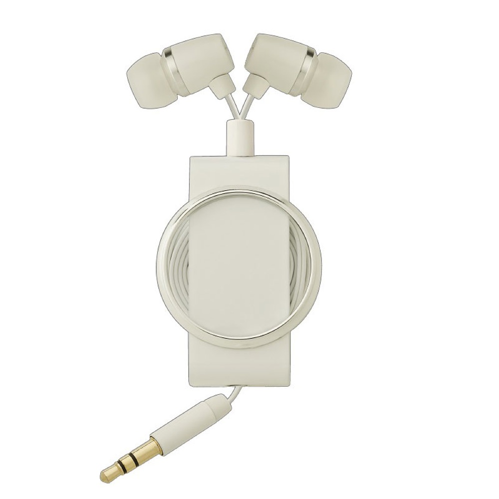 たのしいかいしゃ カナル型イヤホン コードリール付き シルキーホワイト TA-AR3 SWH